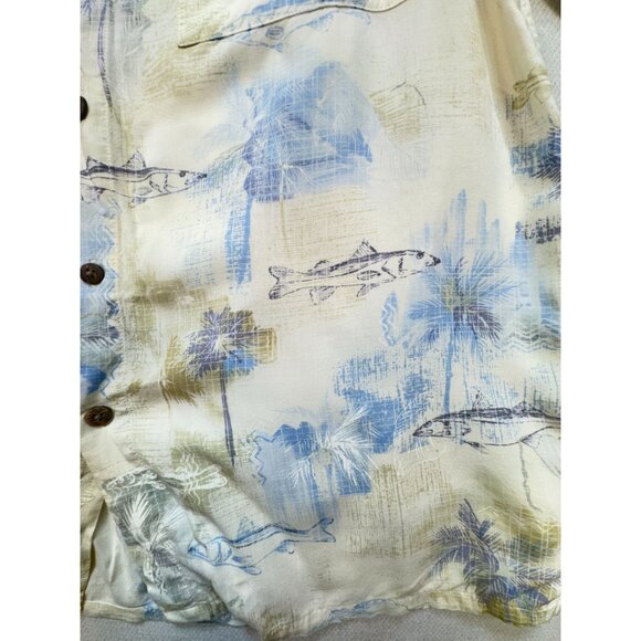 Batak Bay Mens Hawaiian Button Up Shirt Size M Tropical Short-Sleeve - Picture 6 of 12